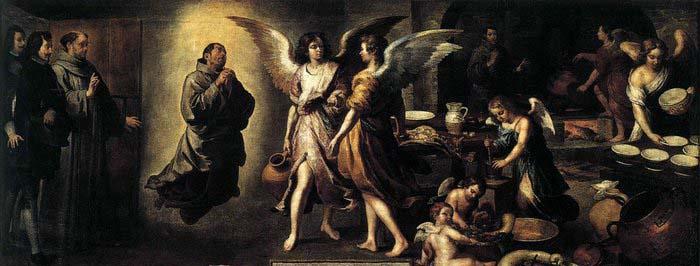 Bartolome Esteban Murillo Angels Kitchen oil painting image